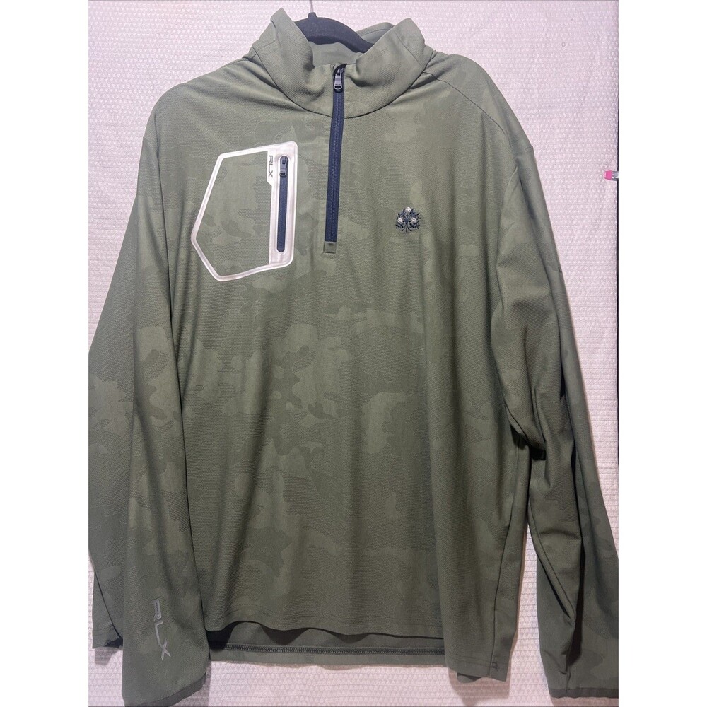 RLX Ralph Lauren Men's Green Pattern Quarter-zip Pullover Size XXL/TTG